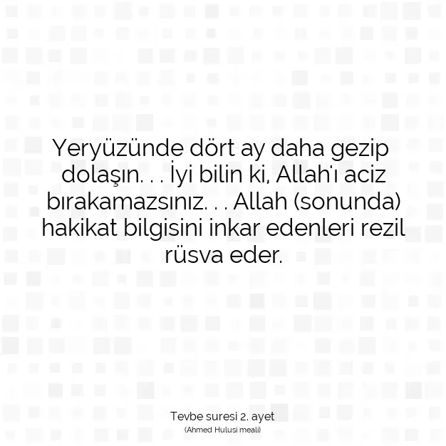 Ayetbul | Kuran Mealleri | Quran | Tevbe suresi 2. ayet