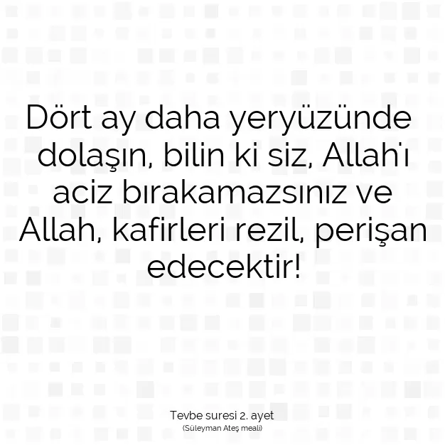 Ayetbul | Kuran Mealleri | Quran | Tevbe suresi 2. ayet