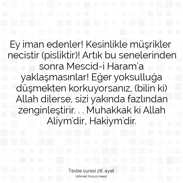 Ayetbul | Kuran Mealleri | Quran | Tevbe suresi 28. ayet