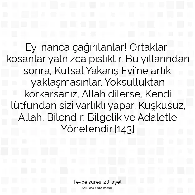 Ayetbul | Kuran Mealleri | Quran | Tevbe suresi 28. ayet