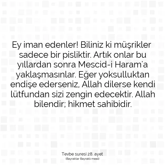 Ayetbul | Kuran Mealleri | Quran | Tevbe suresi 28. ayet