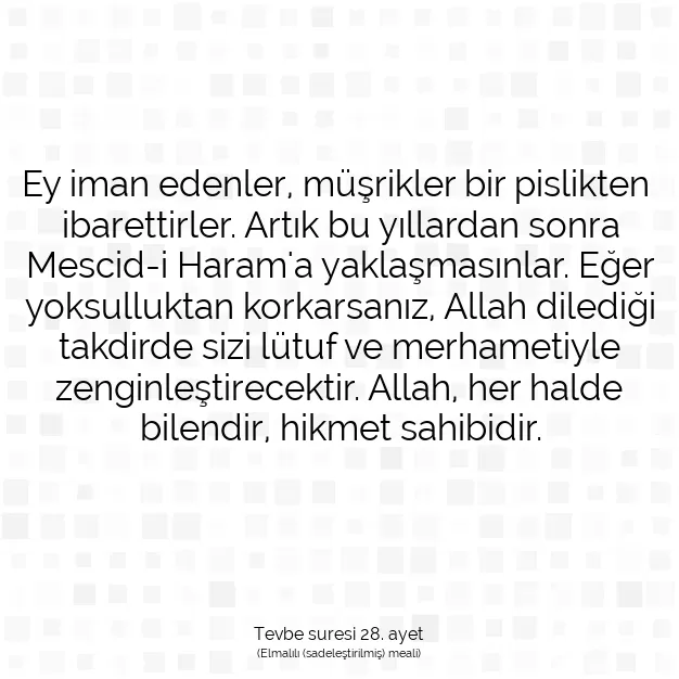 Ayetbul | Kuran Mealleri | Quran | Tevbe suresi 28. ayet