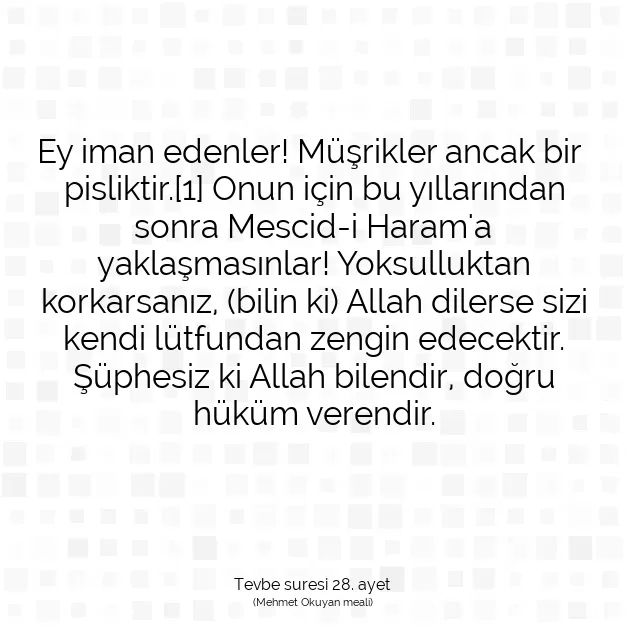 Ayetbul | Kuran Mealleri | Quran | Tevbe suresi 28. ayet