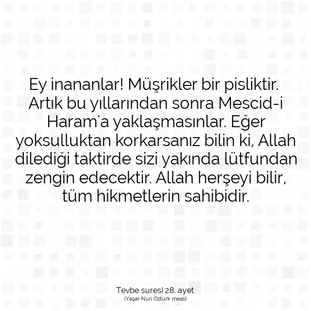 Ayetbul | Kuran Mealleri | Quran | Tevbe suresi 28. ayet