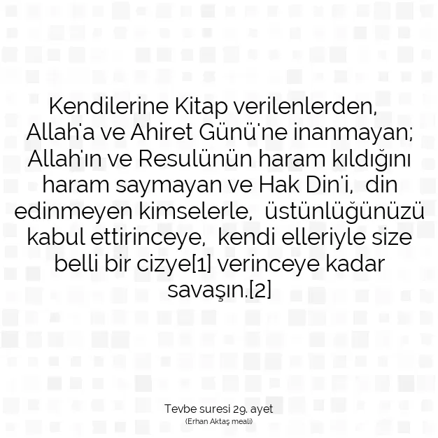 Ayetbul | Kuran Mealleri | Quran | Tevbe suresi 29. ayet