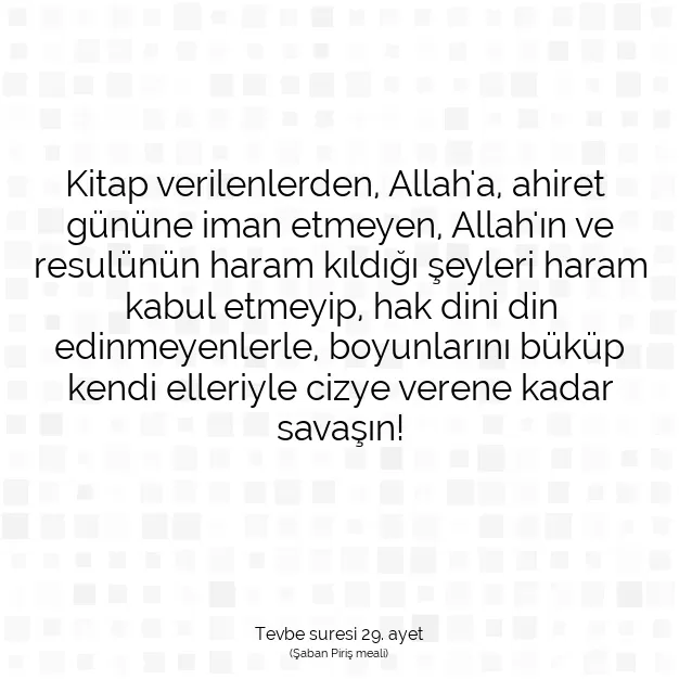 Ayetbul | Kuran Mealleri | Quran | Tevbe suresi 29. ayet