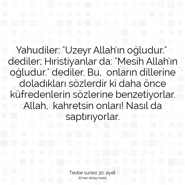 Ayetbul | Kuran Mealleri | Quran | Tevbe suresi 30. ayet