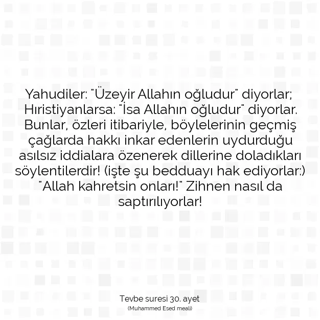 Ayetbul | Kuran Mealleri | Quran | Tevbe suresi 30. ayet