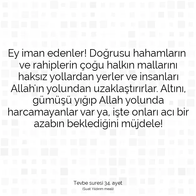 Ayetbul | Kuran Mealleri | Quran | Tevbe suresi 34. ayet