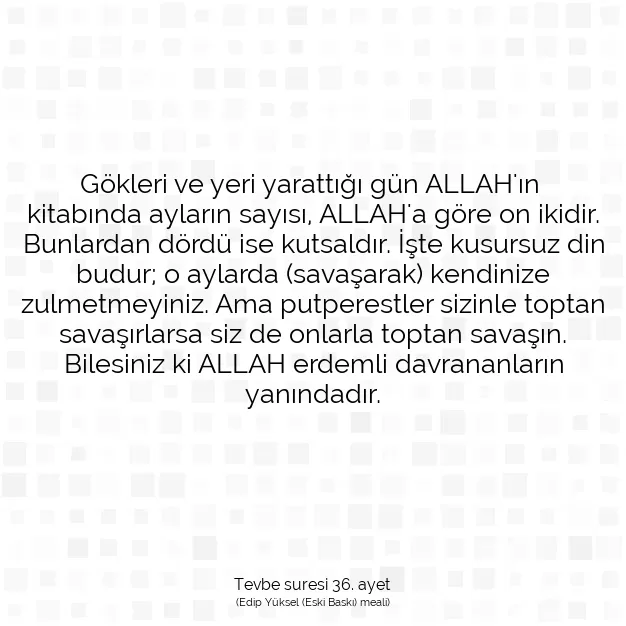 Ayetbul | Kuran Mealleri | Quran | Tevbe suresi 36. ayet