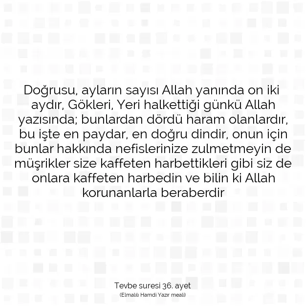 Ayetbul | Kuran Mealleri | Quran | Tevbe suresi 36. ayet