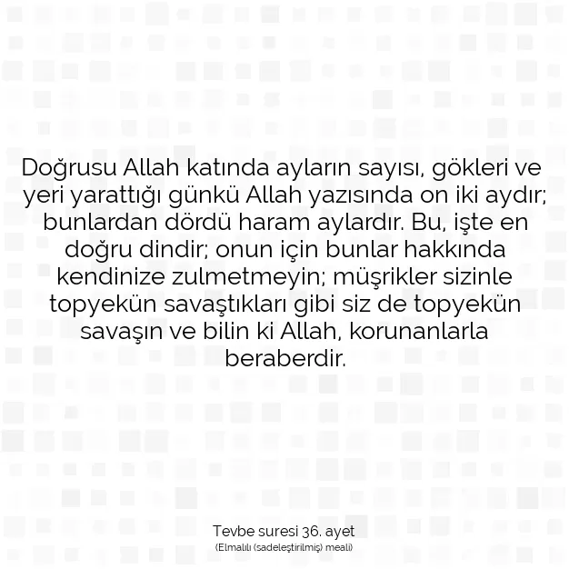 Ayetbul | Kuran Mealleri | Quran | Tevbe suresi 36. ayet