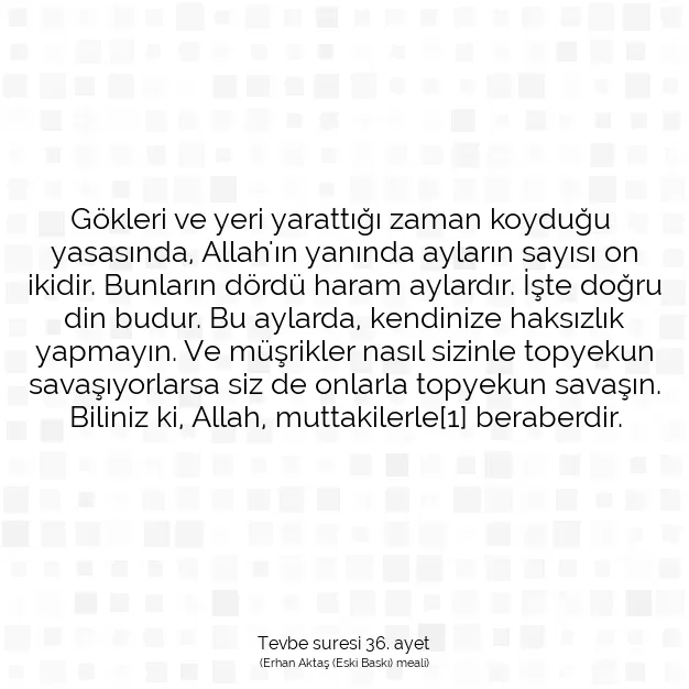 Ayetbul | Kuran Mealleri | Quran | Tevbe suresi 36. ayet