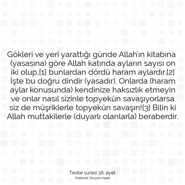 Ayetbul | Kuran Mealleri | Quran | Tevbe suresi 36. ayet