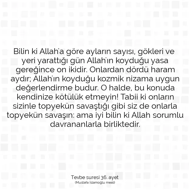 Ayetbul | Kuran Mealleri | Quran | Tevbe suresi 36. ayet