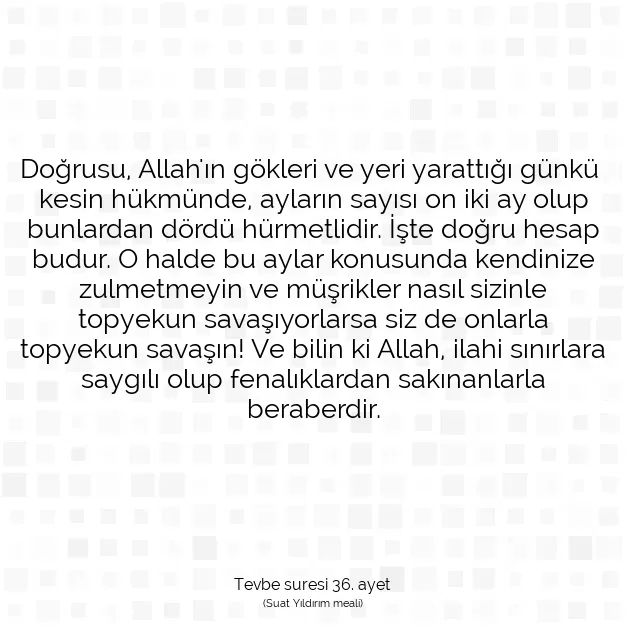 Ayetbul | Kuran Mealleri | Quran | Tevbe suresi 36. ayet