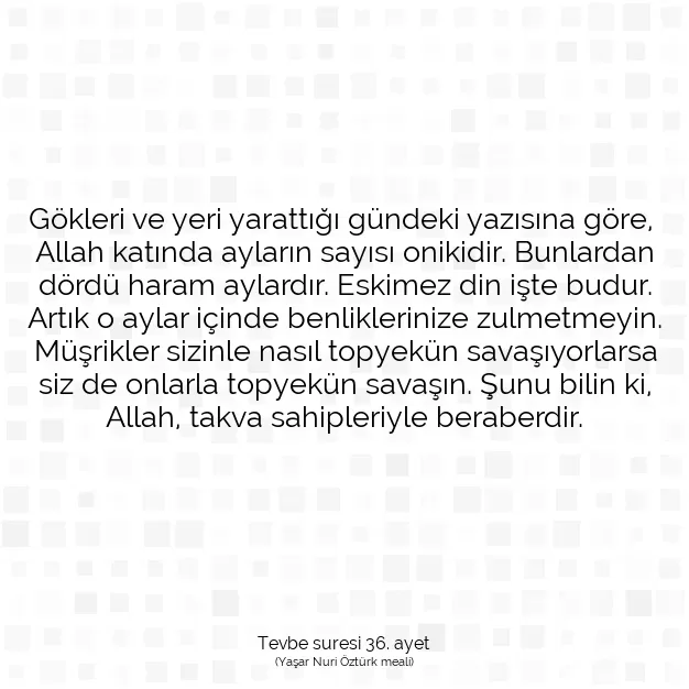 Ayetbul | Kuran Mealleri | Quran | Tevbe suresi 36. ayet