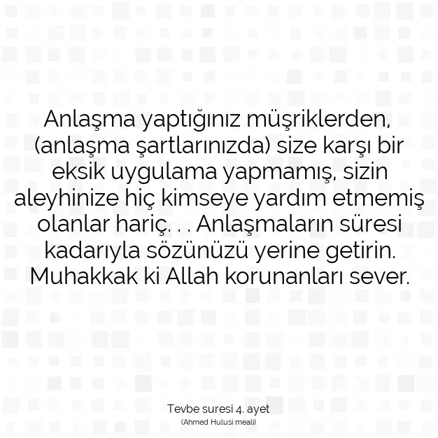 Ayetbul | Kuran Mealleri | Quran | Tevbe suresi 4. ayet