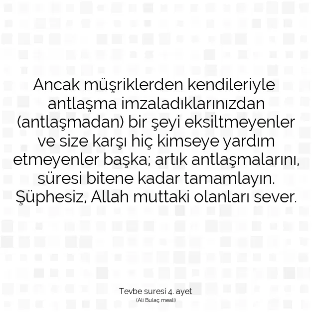 Ayetbul | Kuran Mealleri | Quran | Tevbe suresi 4. ayet