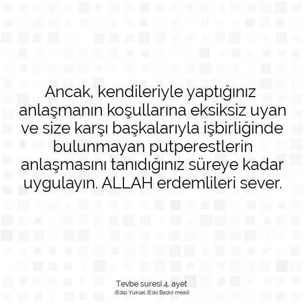 Ayetbul | Kuran Mealleri | Quran | Tevbe suresi 4. ayet