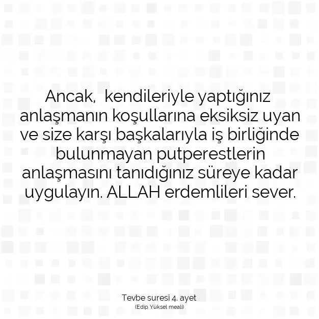 Ayetbul | Kuran Mealleri | Quran | Tevbe suresi 4. ayet