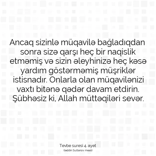 Ayetbul | Kuran Mealleri | Quran | Tevbe suresi 4. ayet