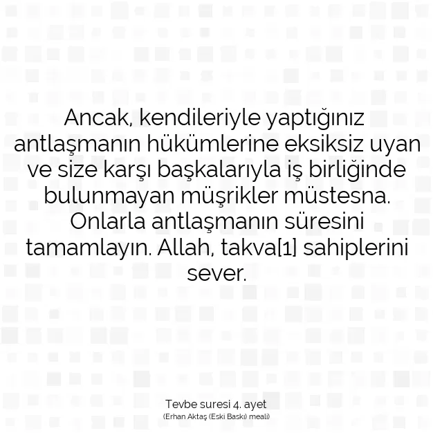 Ayetbul | Kuran Mealleri | Quran | Tevbe suresi 4. ayet