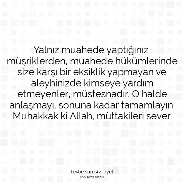 Ayetbul | Kuran Mealleri | Quran | Tevbe suresi 4. ayet