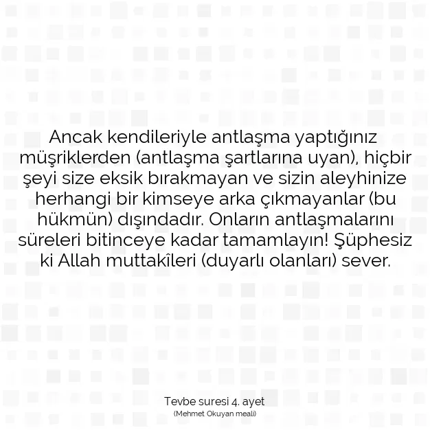 Ayetbul | Kuran Mealleri | Quran | Tevbe suresi 4. ayet