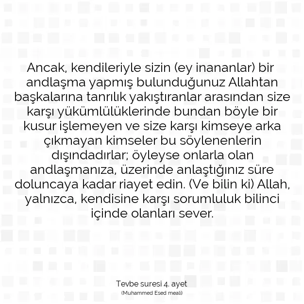 Ayetbul | Kuran Mealleri | Quran | Tevbe suresi 4. ayet