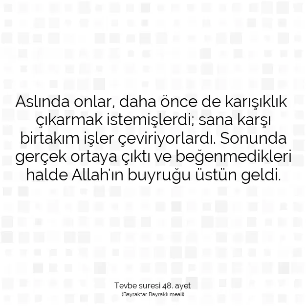 Ayetbul | Kuran Mealleri | Quran | Tevbe suresi 48. ayet