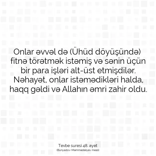 Ayetbul | Kuran Mealleri | Quran | Tevbe suresi 48. ayet