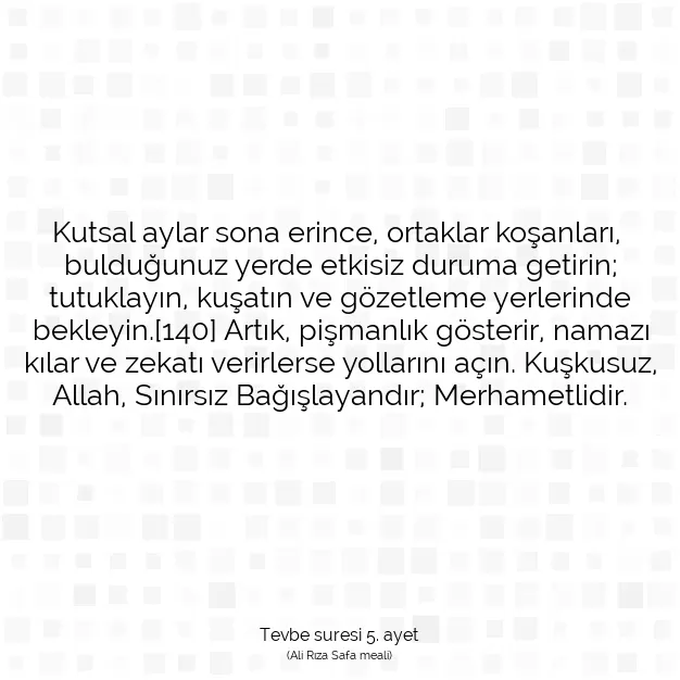 Ayetbul | Kuran Mealleri | Quran | Tevbe suresi 5. ayet