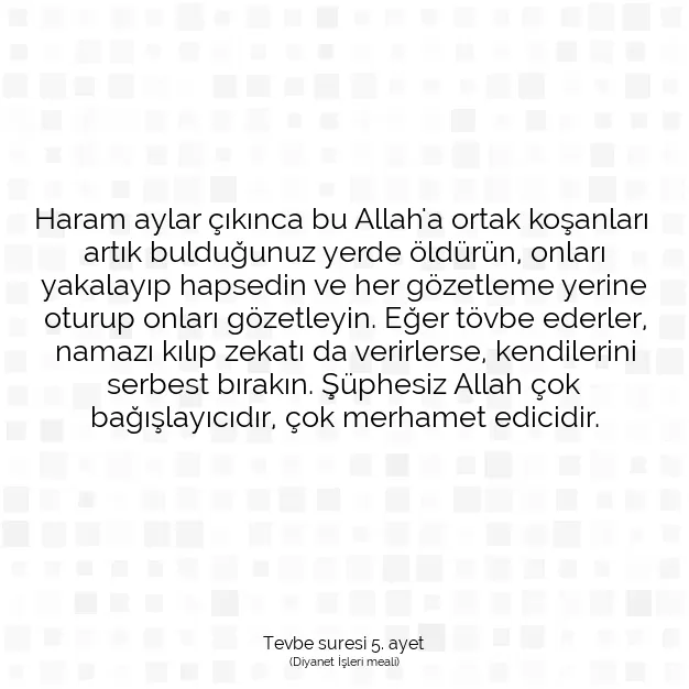 Ayetbul | Kuran Mealleri | Quran | Tevbe suresi 5. ayet