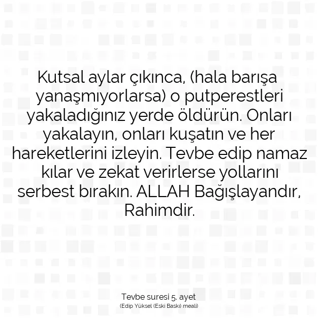 Ayetbul | Kuran Mealleri | Quran | Tevbe suresi 5. ayet