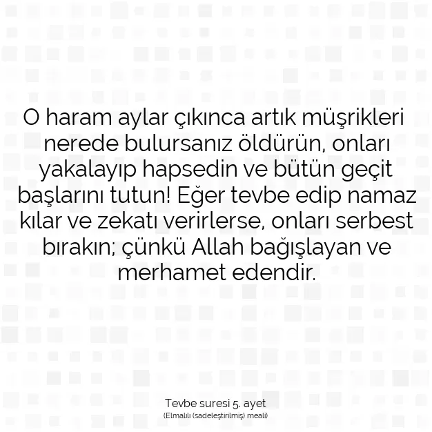 Ayetbul | Kuran Mealleri | Quran | Tevbe suresi 5. ayet