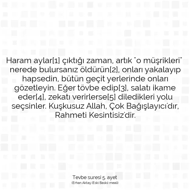 Ayetbul | Kuran Mealleri | Quran | Tevbe suresi 5. ayet