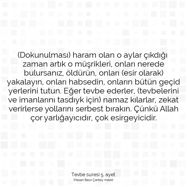 Ayetbul | Kuran Mealleri | Quran | Tevbe suresi 5. ayet