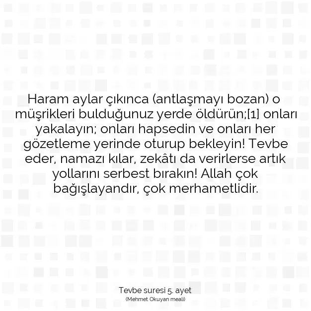 Ayetbul | Kuran Mealleri | Quran | Tevbe suresi 5. ayet