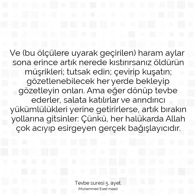 Ayetbul | Kuran Mealleri | Quran | Tevbe suresi 5. ayet