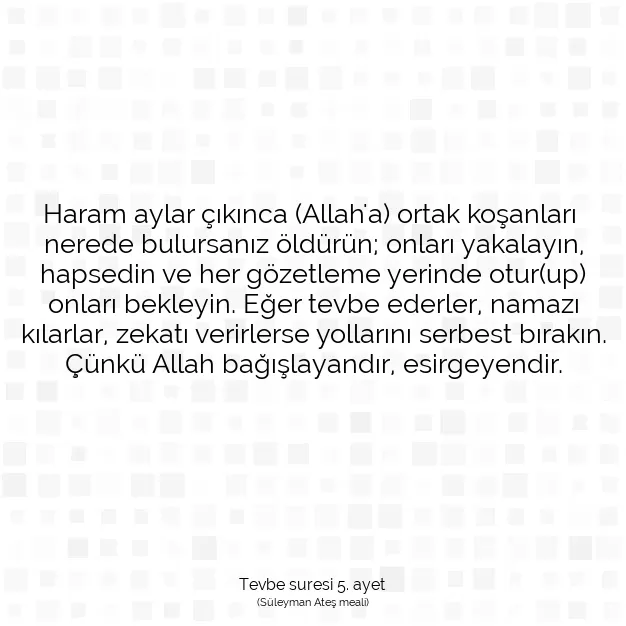 Ayetbul | Kuran Mealleri | Quran | Tevbe suresi 5. ayet