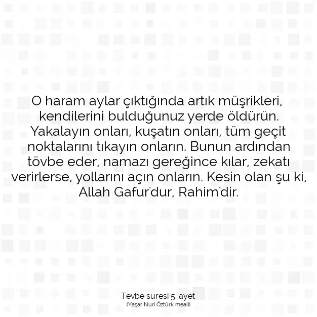 Ayetbul | Kuran Mealleri | Quran | Tevbe suresi 5. ayet