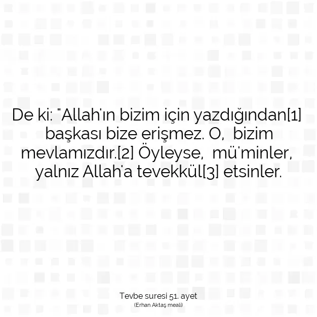 Ayetbul | Kuran Mealleri | Quran | Tevbe suresi 51. ayet