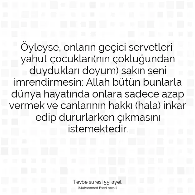 Ayetbul | Kuran Mealleri | Quran | Tevbe suresi 55. ayet