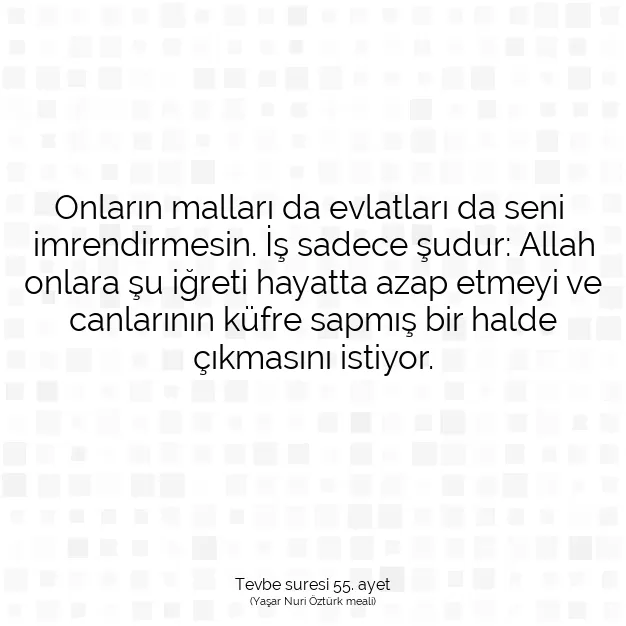 Ayetbul | Kuran Mealleri | Quran | Tevbe suresi 55. ayet