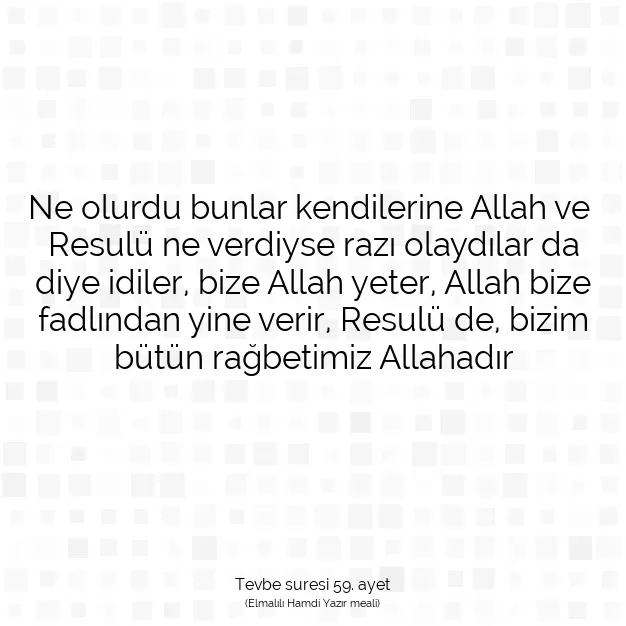 Ayetbul | Kuran Mealleri | Quran | Tevbe suresi 59. ayet