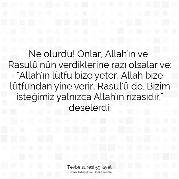 Ayetbul | Kuran Mealleri | Quran | Tevbe suresi 59. ayet