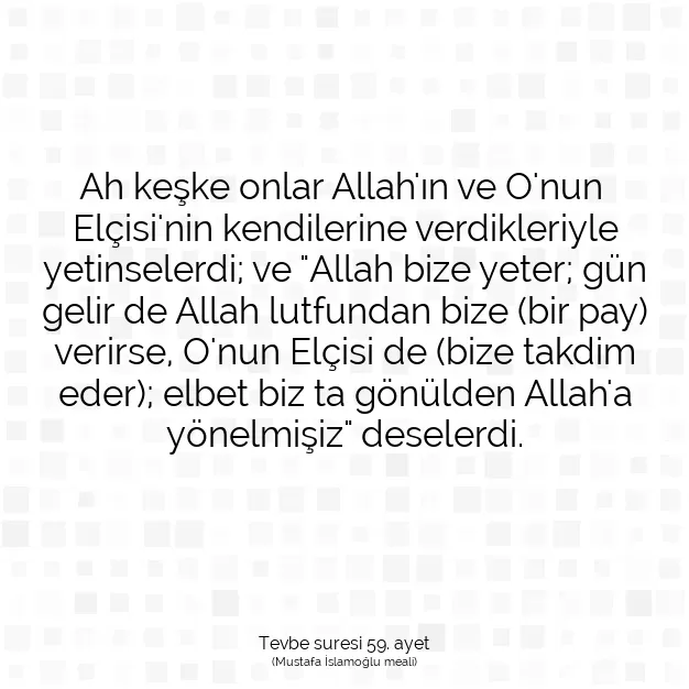 Ayetbul | Kuran Mealleri | Quran | Tevbe suresi 59. ayet