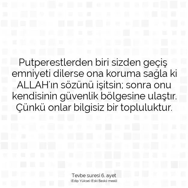 Ayetbul | Kuran Mealleri | Quran | Tevbe suresi 6. ayet