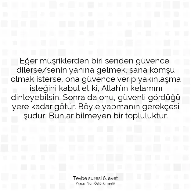 Ayetbul | Kuran Mealleri | Quran | Tevbe suresi 6. ayet